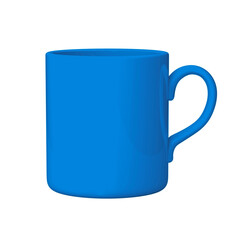 Blue coffee or tea mug. Png clipart isolated on transparent background