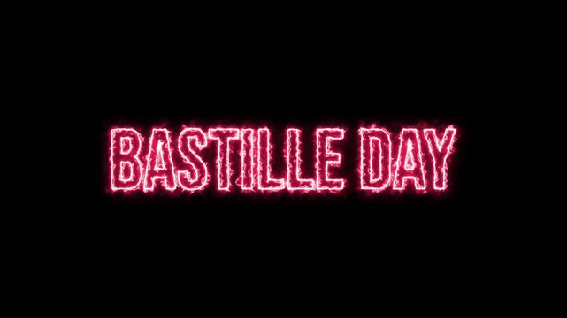 Happy bastille day text animation. bastille day