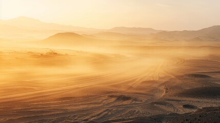 Depiction of extreme adventures or a science expedition in a stone desert.

