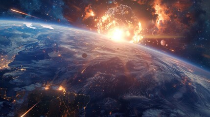 A massive atomic explosion is seen on Earth from space.
