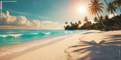 beautiful and quiet beach, summer, tranquility, vacations, relaxation, for text