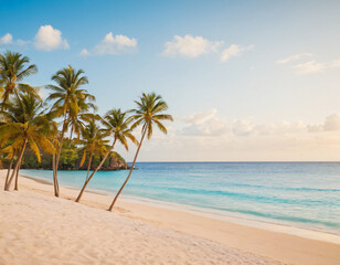 Fototapeta premium beautiful and quiet beach, summer, tranquility, vacations, relaxation, for text