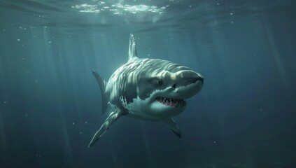 Fototapeta premium Great White Shark Underwater