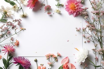 Large-format Blank poster flowers. Home wall pattern interior room. Generate Ai