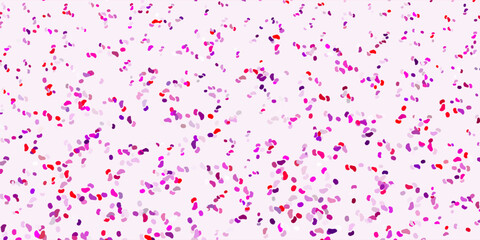 Light pink, yellow vector texture with memphis shapes.