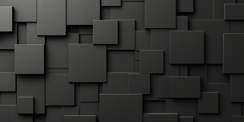 3d wallpaper, abstract zen design, squares galssmorphism, in gradient black, HD, 4k, minimalistic 