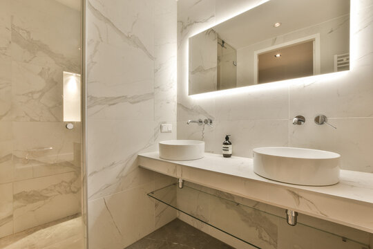 Modern bathroom with elegant marble design