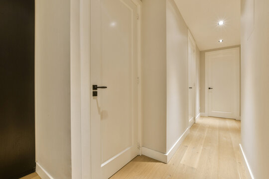 Modern hallway design with clean, minimalist aesthetics