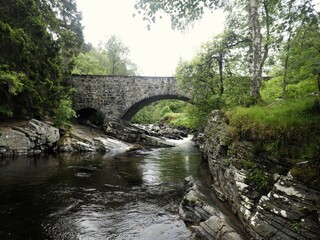 Fototapeta premium Glen Feshie, Feshie Bridge, loch Insh, Cairngorms, Scotland