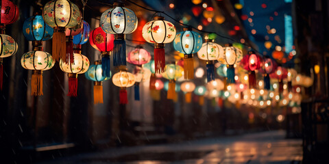 Fototapeta premium Array of hanging lights