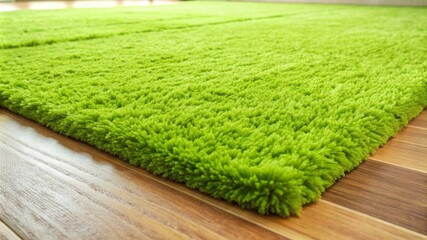 A green carpet with a green border