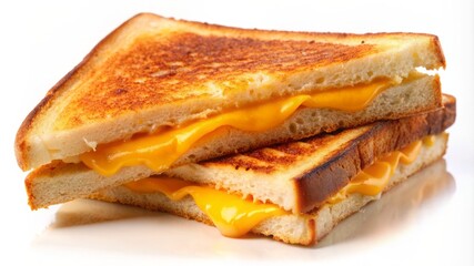 A slice of toasted bread with melted cheese on top
