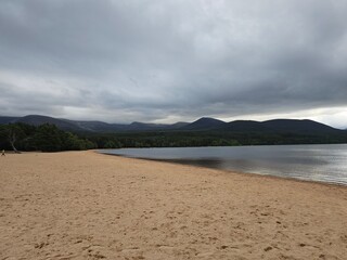 Loch Morlich, Glenmore, Scotland's only fresh water award winning beach is situated at the foot of the Cairngorms, right at the heart of the National Park