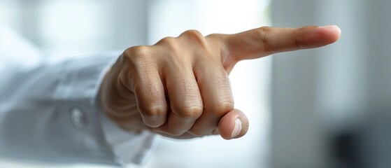 Naklejka premium Patient using call button, clear white background, natural lighting