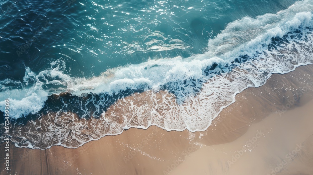 Canvas Prints Seawater blending with sandy shoreline