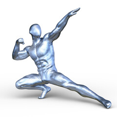 ポーズをとる男性　3DCGレンダリング