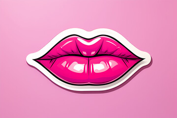 Glossy Pink Lips Illustration