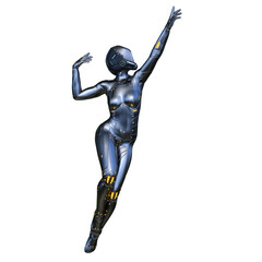 女性サイボーグ　3DCGレンダリング