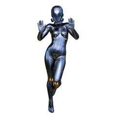 女性サイボーグ　3DCGレンダリング