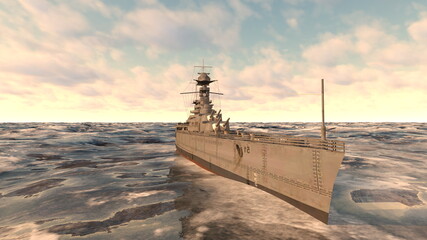 艦艇　3DCGレンダリング © tsuneomp