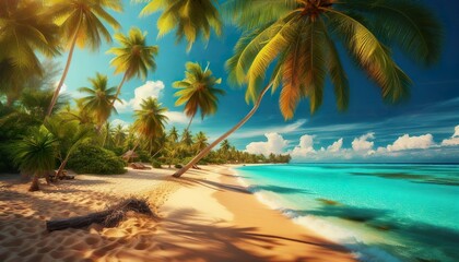 Obraz premium beach with palm trees