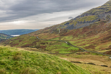 Obraz premium Europe, United Kingdom, England, Cumbria, Lake District National Park. Walk offers glimpse of local scenery.