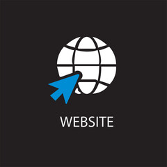 Go to web Icon in trendy flat style isolated on grey background. Website pictogram. Internet symbol for your web site design, logo, app, UI. Vector illustration, EPS8.