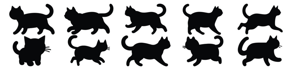 Cat silhouette set vector design big pack of illustration and icon