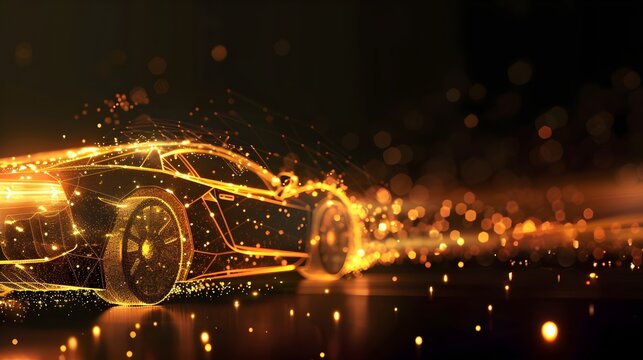 the speed of a trane with a glistening golden dust effect. 