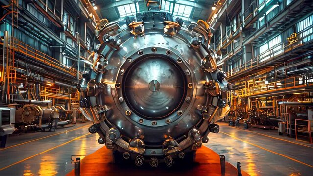 Industrial high tech energy shell and tube heat exchangers with pipes futuristic with energy and fuel equipment in oil refinery