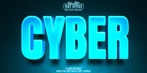 Cyber editable text effect, customizable neon and future 3D font style