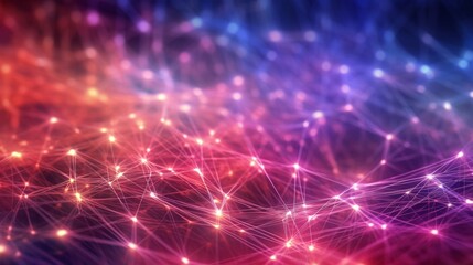 Obraz premium Network connection fiber optic , Abstract futuristic network lines background , Network technology abstract concept , Generate Ai. High quality photo