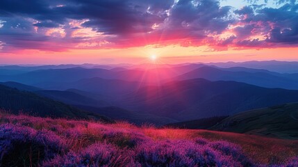 Fototapeta premium Majestic Mountain Sunset