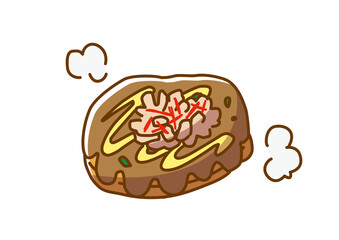 お好み焼き　手描き　透過png