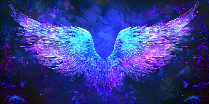 abstract background with angel wings. AI generated.	