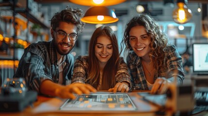Group of Friends Working on a Project Together