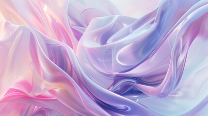 Obraz premium Discover a dreamy 3D abstract background blending pastel colors and swirling shapes. Realistic rendering, high-quality textures, soft lighting, smooth reflections, and detailed 8K resolution.