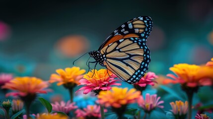Obraz premium Monarch Butterfly Landing on a Flower