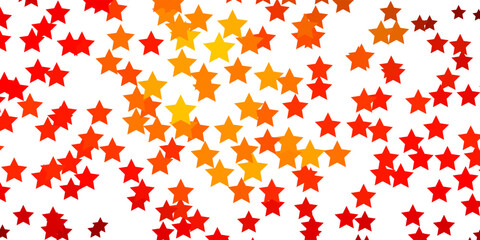 Dark Orange vector pattern with abstract stars.