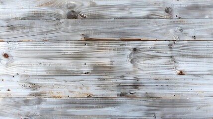 Naklejka premium Empty wooden painted grey gray table surface, light colored wood texture background with copy space for text, vintage planks with natural pattern, carpentry woodwork, top view from above, close up. 