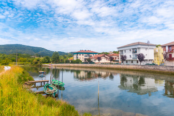 Beautiful landscape in the Jaizubia marsh next to the town of Hondarribia or Fuenterrabia in Gipuzkoa. Basque Country