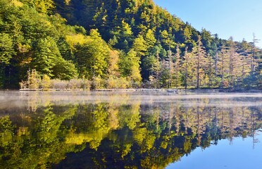 秋の上高地・明神池