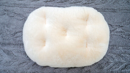 Cat pillow, fluffy white, soft pet bed with fluff