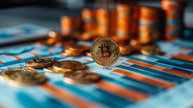 Trading charts and cryptocurrency. Investment and trading