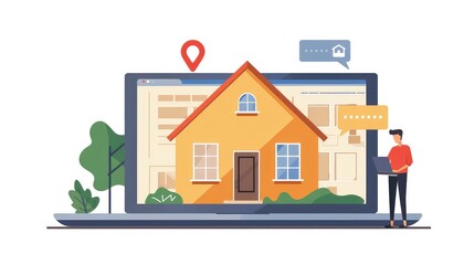 Modern Real Estate Navigation: Yellow House and Mapping Technology