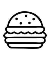 burger icon illustration silhouette isolated on white