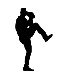 silhouette of a baseball player man about to throw a ball	thrower