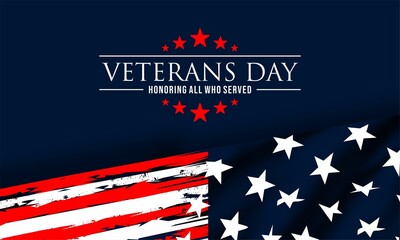 Happy Veterans Day United States of America background vector illustration , Honoring all who served