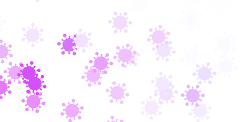 Light purple vector pattern with coronavirus elements.