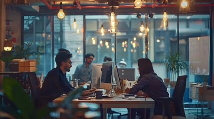Multiethnic business people working together in the office. 